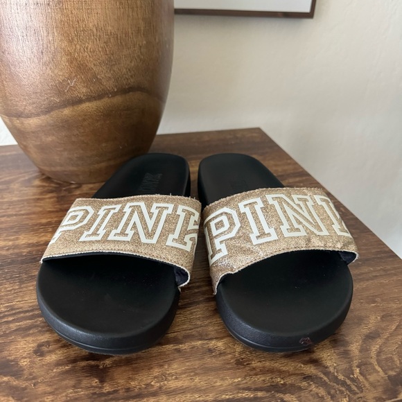 Victoria Secret | PINK | gold slip on sandals - Picture 3 of 5